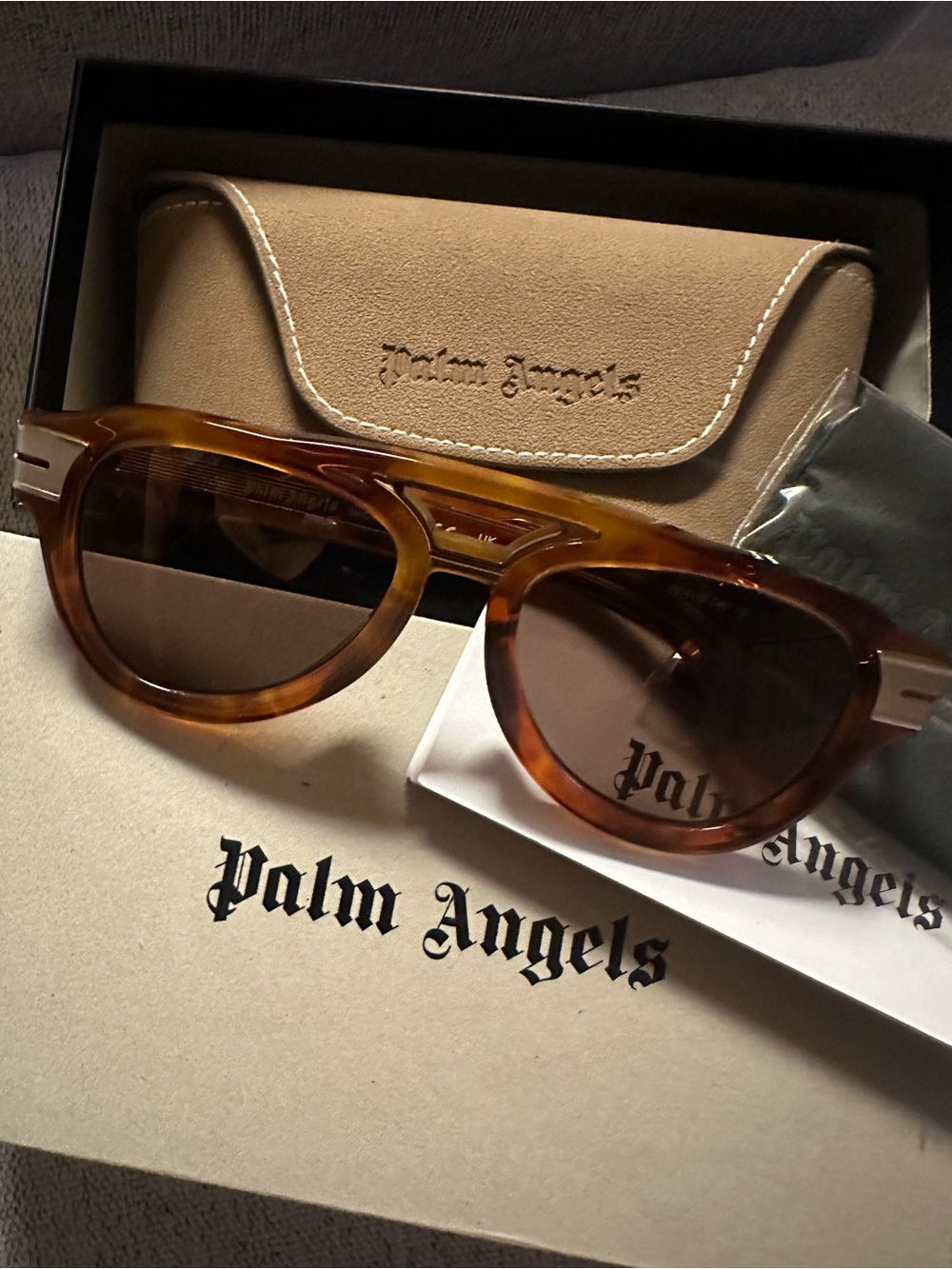 Palm Angels Tortoise Frame Sunglasses with Brown Lenses